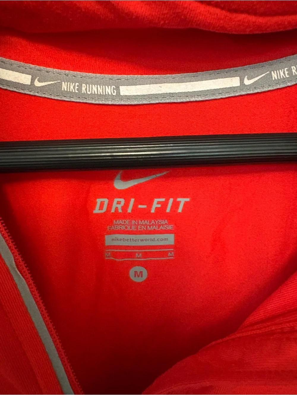 Nike Women's Bright Red Long-Sleeve Quarter Zip